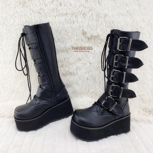 Brand New Trashville 518 Platform Goth Mens Knee Boots - Picture 10 of 13